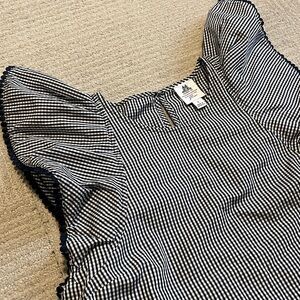 J. Crew Black and White Checkered Blouse